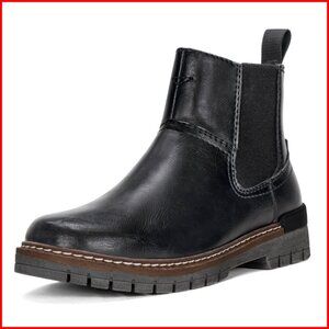 Platform Chelsea Boots Slip On Chunky Heel Ankle Boots Elastic Band